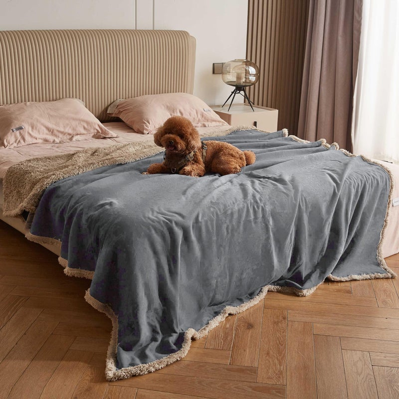 Kritter Planet Waterproof Bed Blanket for Couples, Washable Stain Proof Pad Bed Cover, Reversible Leakproof Protector, Liquid Pee Proof Blanket for Couch Sofa, 80x90 inch, King Size - Image 1